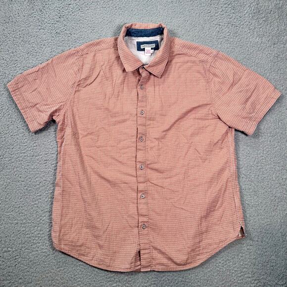 Carbon2Cobalt Button-Up T-Shirt Men’s Large Dune Double Cloth Terracotta Casual - Picture 2 of 8